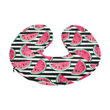 Watercolor paint textured watermelon pieces U-Shaped Travel Neck Pillow