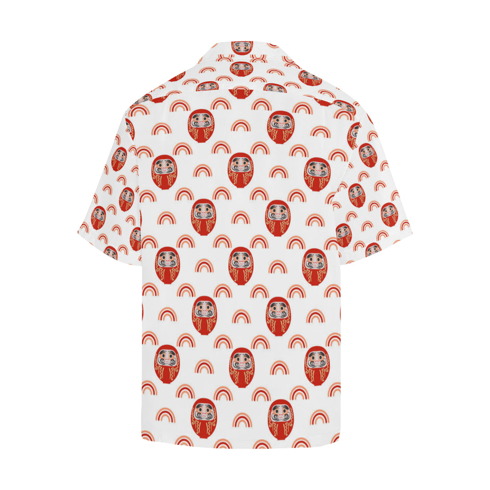Daruma japanese wooden doll design pattern Men's All Over Print Hawaiian Shirt