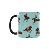 Horses running horses rider pattern Morphing Mug Heat Changing Mug