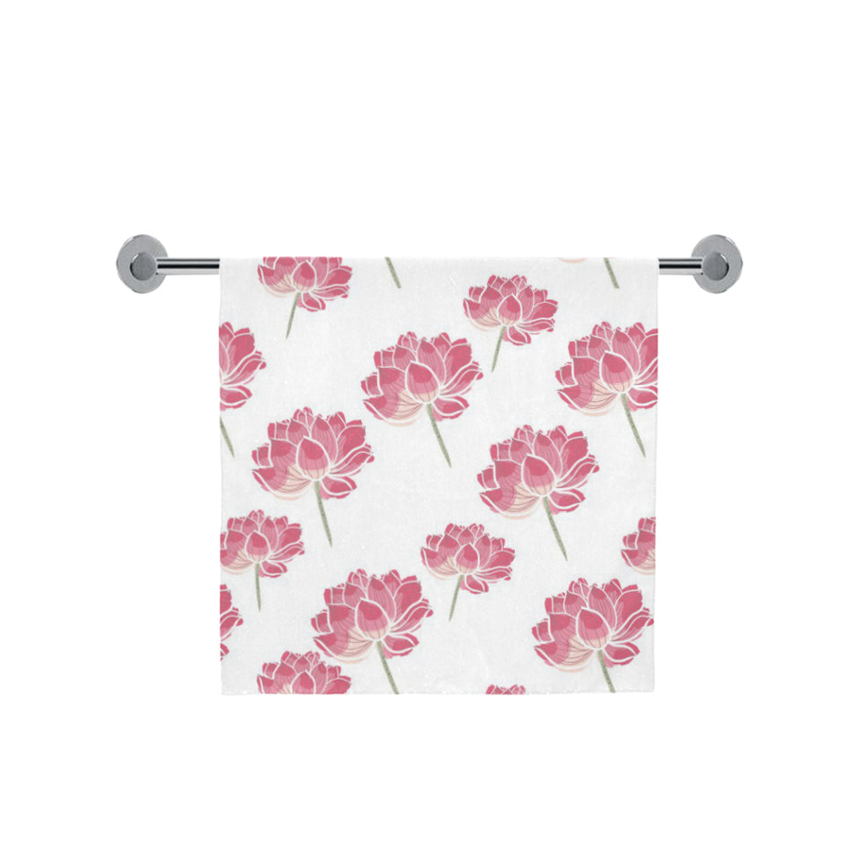 Pink lotus waterlily pattern Bath Towel