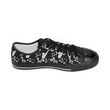 Saxophone music notes treble clef black white them Kids' Boys' Girls' Low Top Canvas Shoes Black