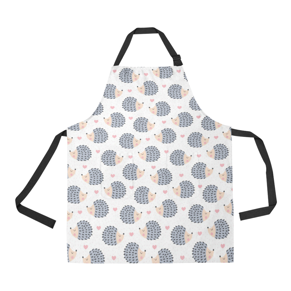 Hedgehog Pattern Print Design 04 All Over Print Adjustable Apron