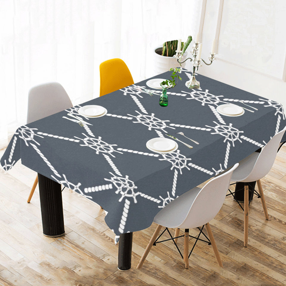 nautical steering wheel rope pattern Tablecloth