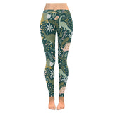 dinosaurs tropical leaves flower pattern Women's Legging Fulfilled In US
