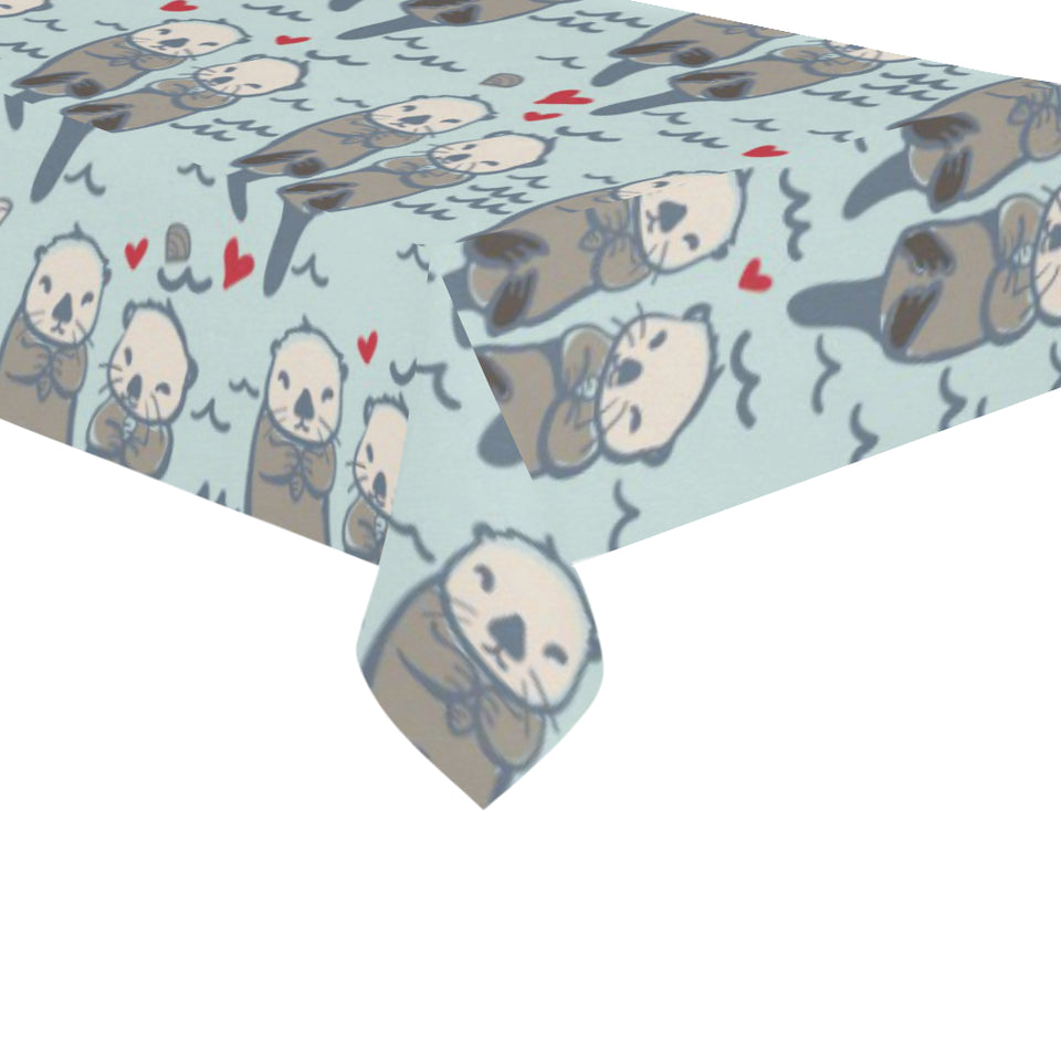Lovely Sea Otter Pattern Tablecloth