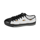 Cute beagle dog sleeping pattern Kids' Boys' Girls' Low Top Canvas Shoes Black