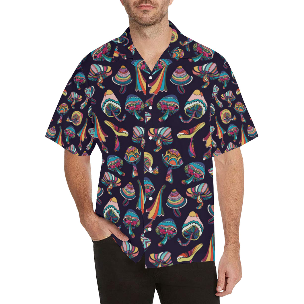Colorful mushroom pattern Men's All Over Print Hawaiian Shirt