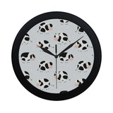 Cute cows pattern Elegant Black Wall Clock