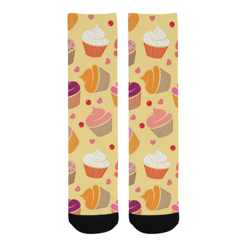 cake cupcake heart cherry pattern Crew Socks