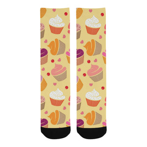 cake cupcake heart cherry pattern Crew Socks