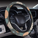 Gear Pattern Print Design 05 Car Steering Wheel Cover