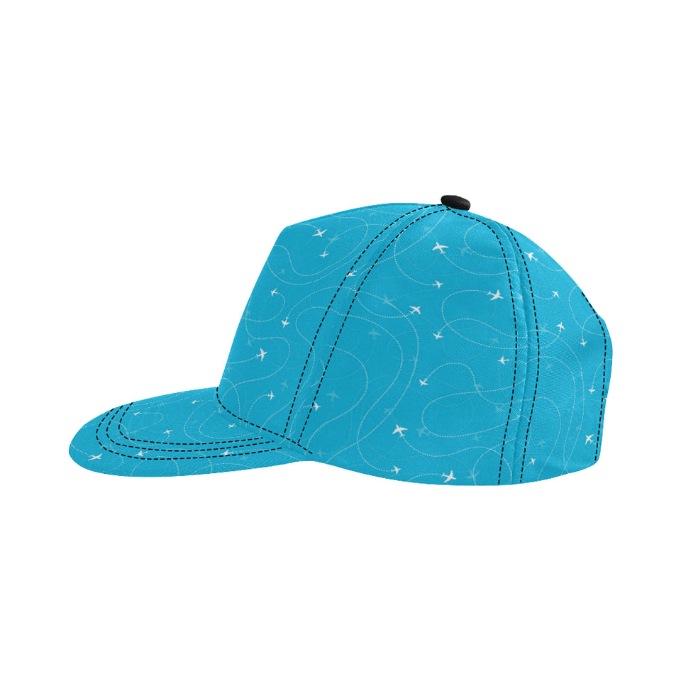 Airplane destinations blue background All Over Print Snapback Cap