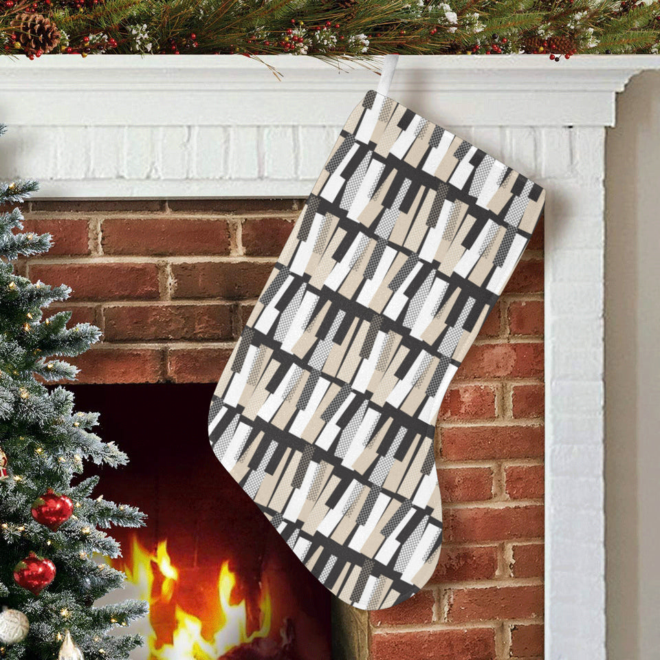 Piano Pattern Print Design 04 Christmas Stocking