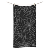 Spider web pattern Black background white cobweb Bath Towel