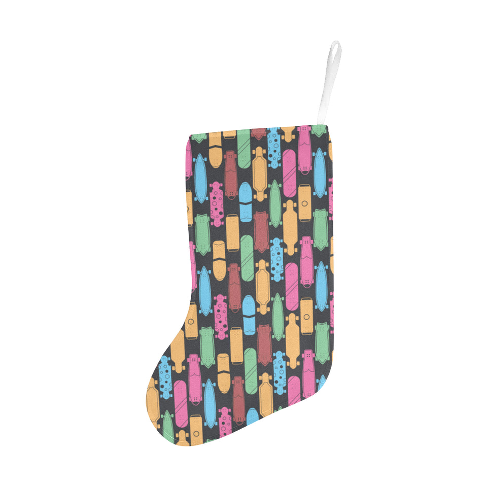 Skate Board Pattern Print Design 02 Christmas Stocking