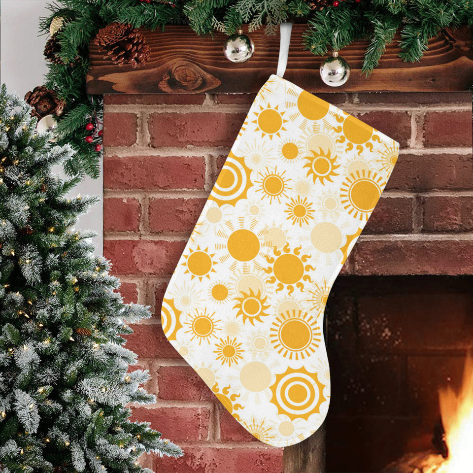 Sun design pattern Christmas Stocking