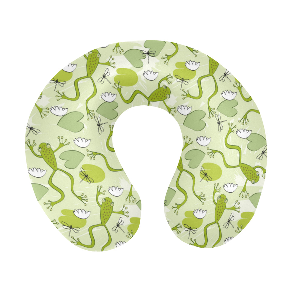 Cute frog dragonfly pattern U-Shaped Travel Neck Pillow