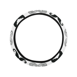 Mustache Beard Pattern Print Design 04 Car Steering Wheel Cover