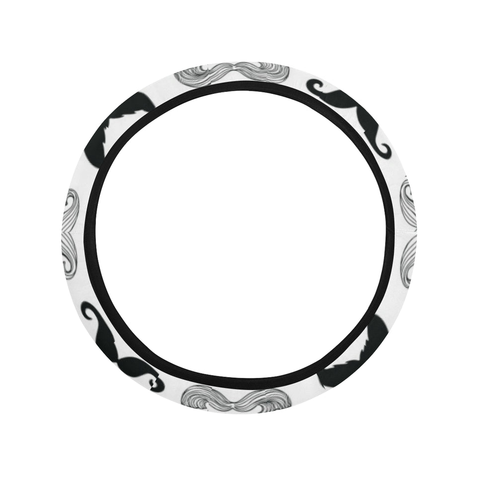 Mustache Beard Pattern Print Design 04 Car Steering Wheel Cover