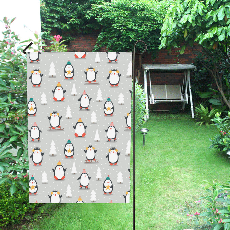 Cute Penguin christmas pattern House Flag Garden Flag