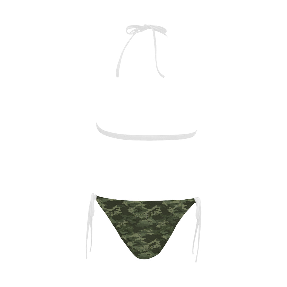 Digital Green camouflage pattern Sexy Bikinis Two-Piece Swimsuits
