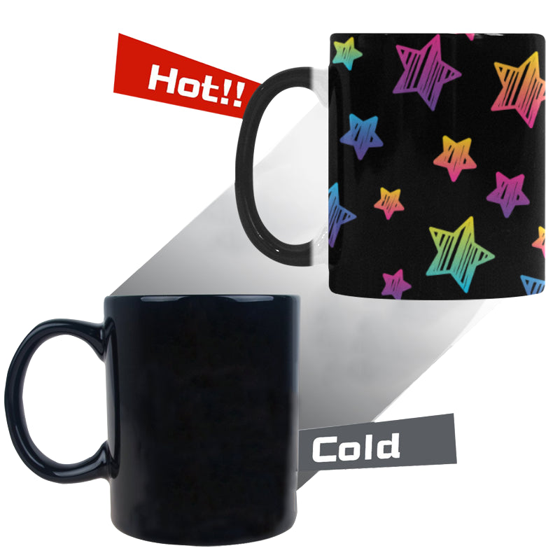 Colorful star pattern Morphing Mug Heat Changing Mug