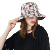 Zebra pink flower background Unisex Bucket Hat