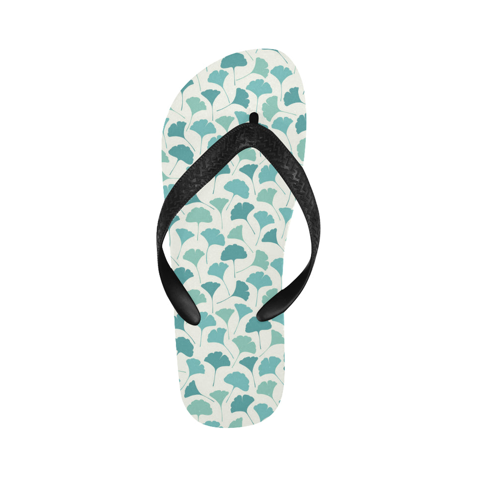 Green ginkgo leaves pattern Unisex Flip Flops