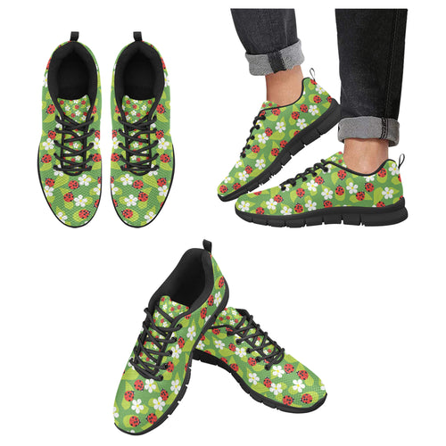 Ladybug Pattern Print Design 01 Men's Breathable Sneakers ( Model 055)