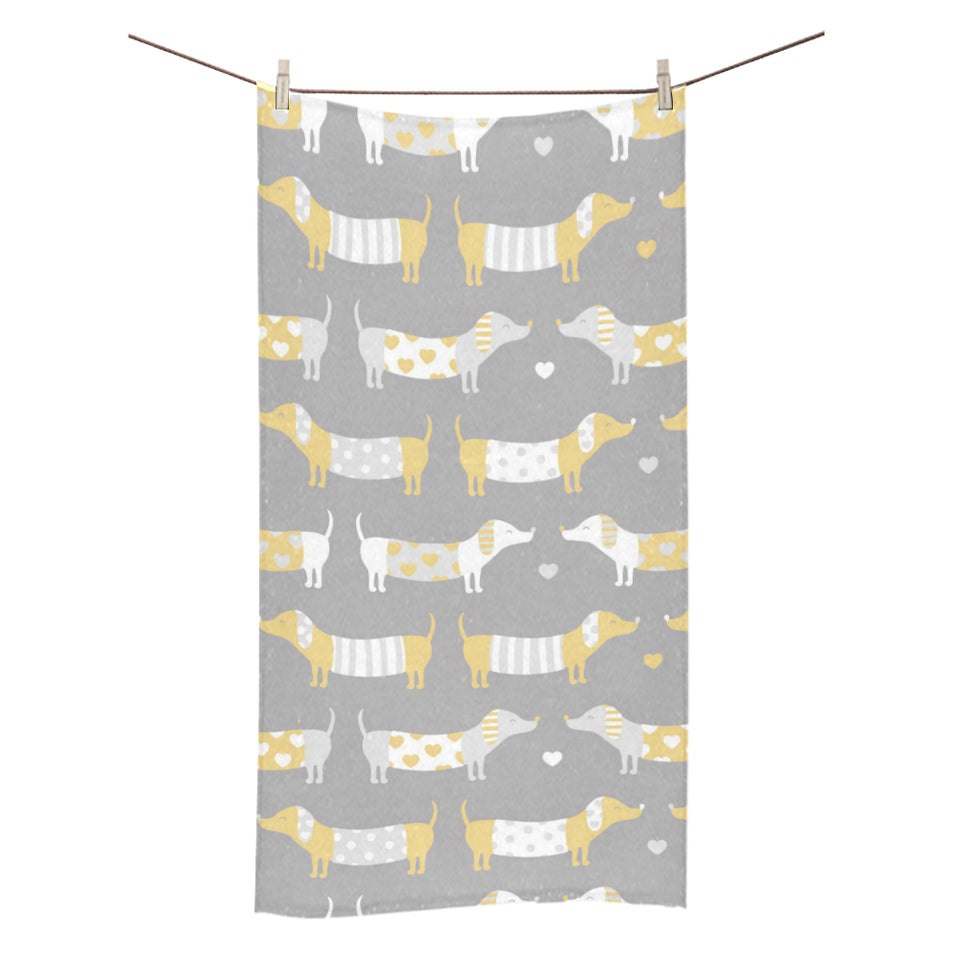 Cute dachshund dog pattern Bath Towel