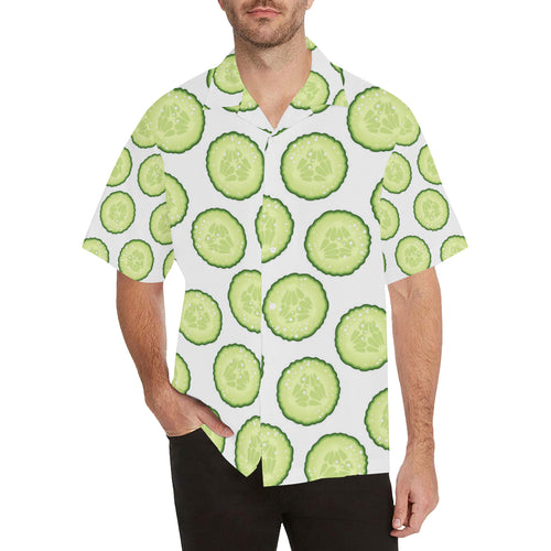 Cucumber slices pattern Men's All Over Print Hawaiian Shirt