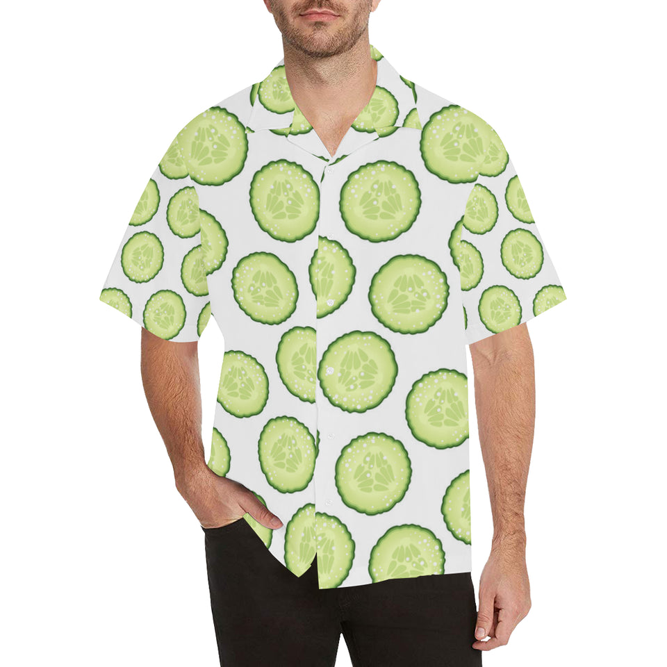 Cucumber slices pattern Men's All Over Print Hawaiian Shirt