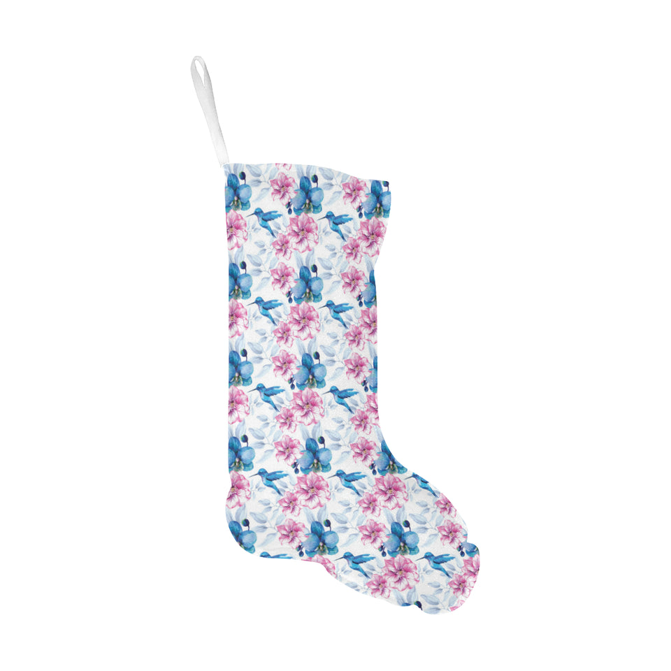 Hummingbird Pattern Print Design 02 Christmas Stocking