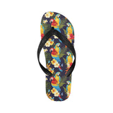 Colorful parrot flower pattern Unisex Flip Flops