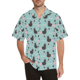 poodle dog green background Men's All Over Print Hawaiian Shirt