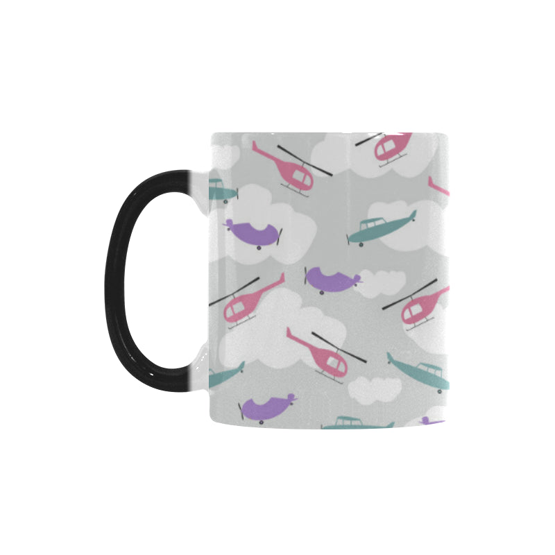 Helicopter plane pattern Morphing Mug Heat Changing Mug