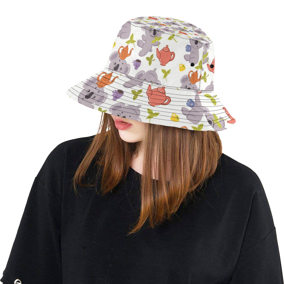 Cute koalas teapots tea Unisex Bucket Hat