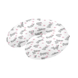 Watercolor cute rabbit pattern U-Shaped Travel Neck Pillow