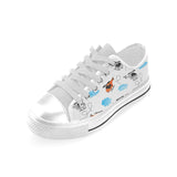Watercolor helicopter cloud pattern Men's Low Top Shoes White