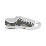 Cute koala pattern Men's Low Top Canvas Shoes White