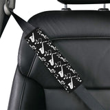 Saxophone music notes treble clef black white them Car Seat Belt Cover