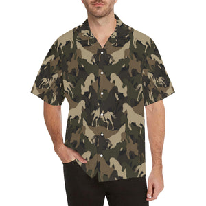 Horse Camouflage Pattern Men's All Over Print Hawaiian Shirt