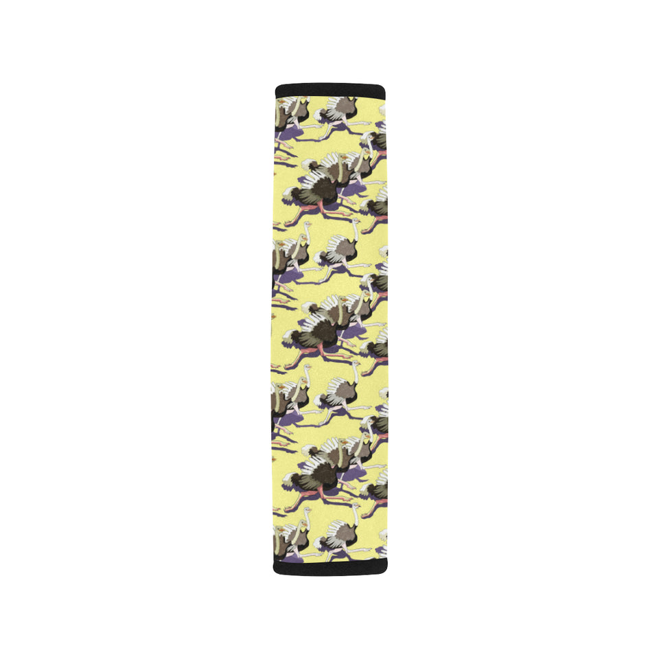 Ostrich Pattern Print Design 04 Car Seat Belt Cover