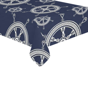 nautical steering wheel design pattern Tablecloth