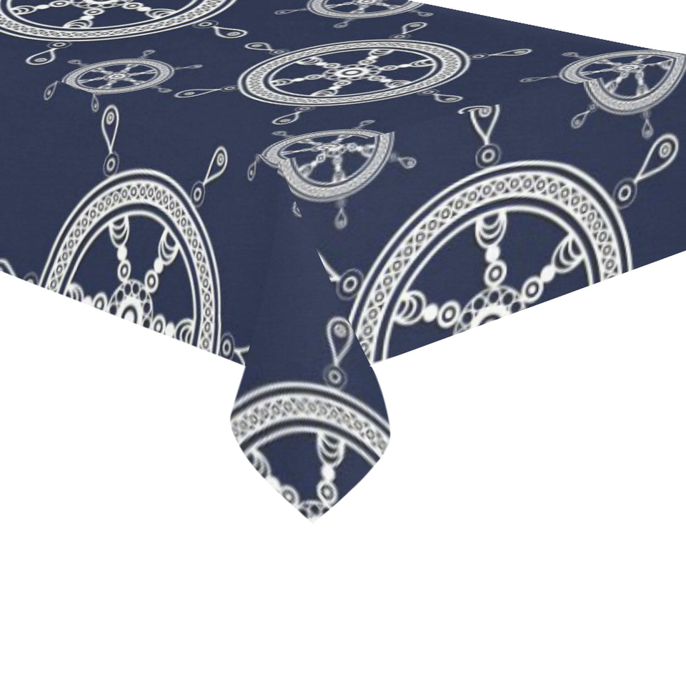 nautical steering wheel design pattern Tablecloth
