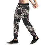 Japanese crane pink sakura pattern Unisex Casual Sweatpants
