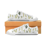 Cute cactus pattern Men's Low Top Shoes White