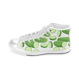cucumber whole slices pattern Men's High Top Canvas Shoes White