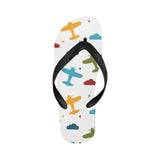 Airplane star cloud colorful Unisex Flip Flops
