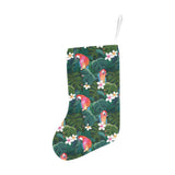 Parrot Palm tree leaves flower hibiscus pattern Christmas Stocking